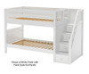 Maxtrix STELLAR Medium Bunk Bed with Stairs Twin Size White | 26562 | MX-STELLAR-WX