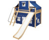 Maxtrix SWEET Mid Loft Bed with Tent & Slide Twin Size Natural 1 | Kids Furniture Warehouse