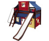 Maxtrix SWEET Mid Loft Bed with Tent & Slide Twin Size Chestnut 2 | Maxtrix Furniture | MX-SWEET29-CX