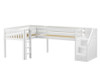 Maxtrix TANDEM Corner Low Loft Bed Twin Size White | Maxtrix Furniture | MX-TANDEM-WX