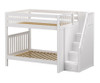 Maxtrix TOPPER High Bunk Bed with Stairs Full Size White | Maxtrix Furniture | MX-TOPPER-WX