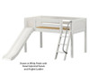 Maxtrix WOW Low Loft Bed with Slide Twin Size White | 26656 | MX-WOW-WX