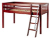 Maxtrix Low Loft Bed Chestnut with Angled Ladder and Curtains 3 | Matrix Furniture | MXEASYRIDER30C