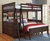 Everglades Loft Bed Full Size with Full Size Lower Bed Espresso | NE Kids Furniture | NE11080-LWB