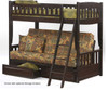 Spice Twin over Futon Bunk Bed Chocolate | New Energy Furniture | SPICE-FB-CHT