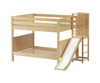 Maxtrix DOMAIN Medium Bunk Bed with Slide Platform Full Size Natural