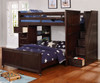 Allen House Full over Full Storage Loft Bed with Stairs Weathered Espresso