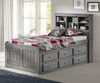 Westport Gray Twin Bookcase Captains Bed