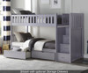 Stanford Stair Bunk Bed Gray