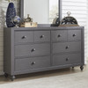 Cottage View 6 Drawer Dresser Gray