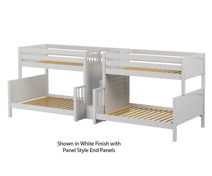 Maxtrix BIGBANG Twin over Full Quadruple Bunk Bed with Stairs Matrix