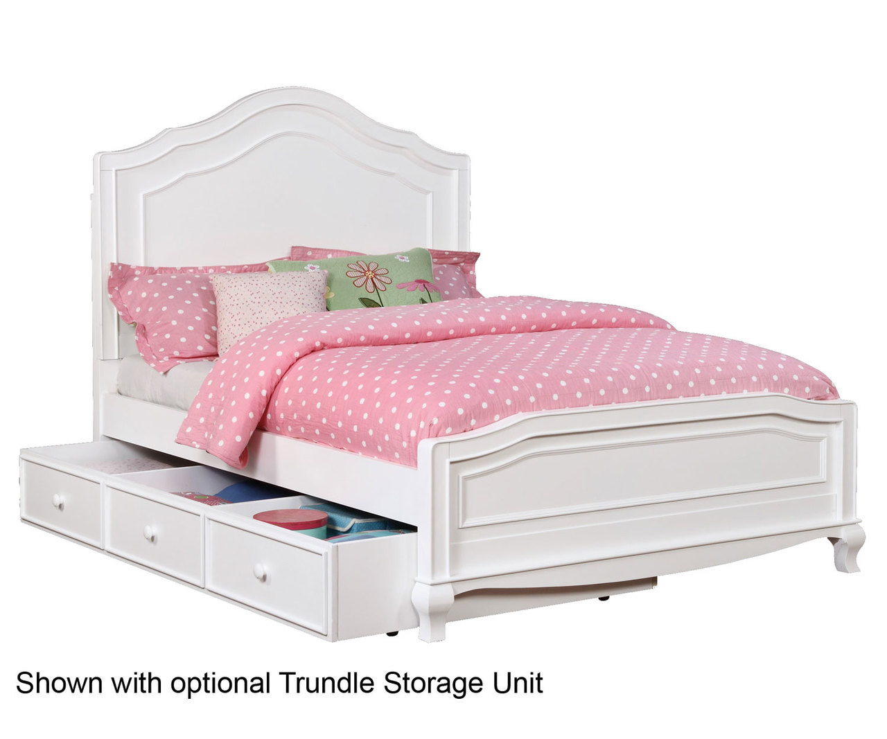 Cassie Full Size Panel Bed in White Finish Allen House Kids Solid