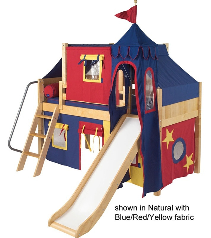 Maxtrix Low Loft Bed w/ Top Tent & Slide 2 | Shop Kids Furniture | KFW