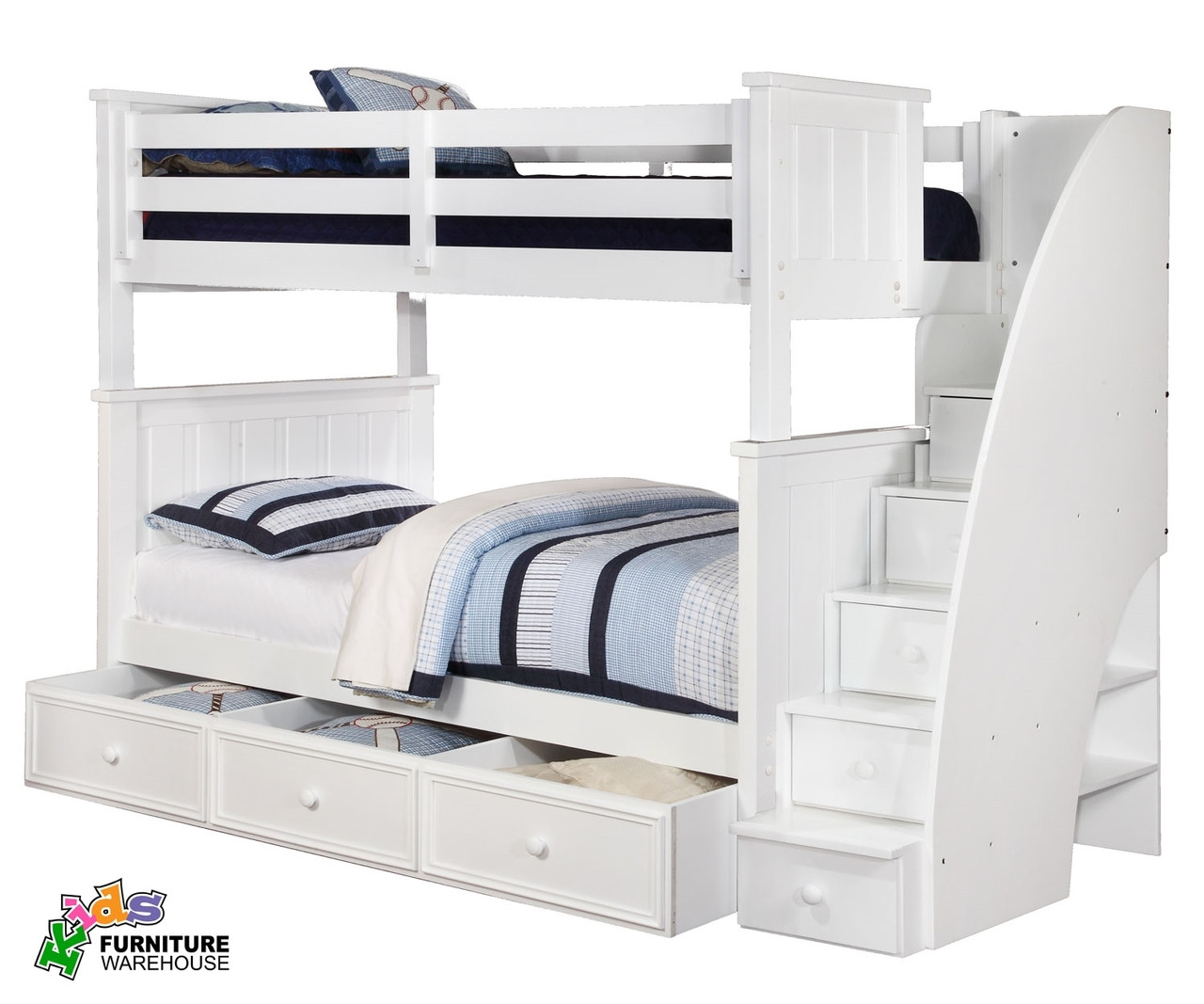 Full Over Full with Stairs Bunk Beds Shop Bunk Beds