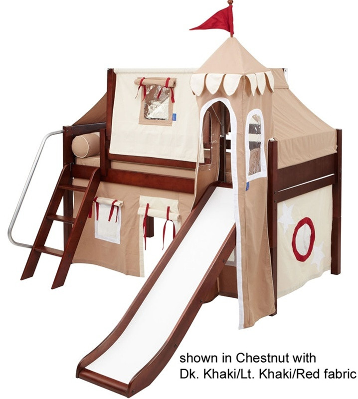 Twin over Twin Sweetheart Bunk Loft Bed in White and Pink Finish 1580