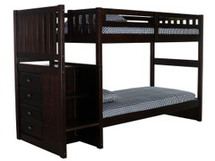 Espresso Mission Stair Stepper Bunk Bed