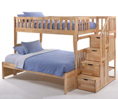 Crestwood Twin over Full Bunk Bed with Stairs Natural