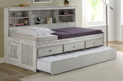 Whitewood Ash Twin Size Bookcase Captain's Day Bed
