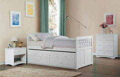 Clearance!!  Stanford Captains Trundle Bed Set - White
