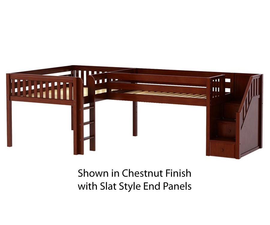 Full Size Beachem Low Loft Bed in Grey Finish 2018FGTT Donco Trading