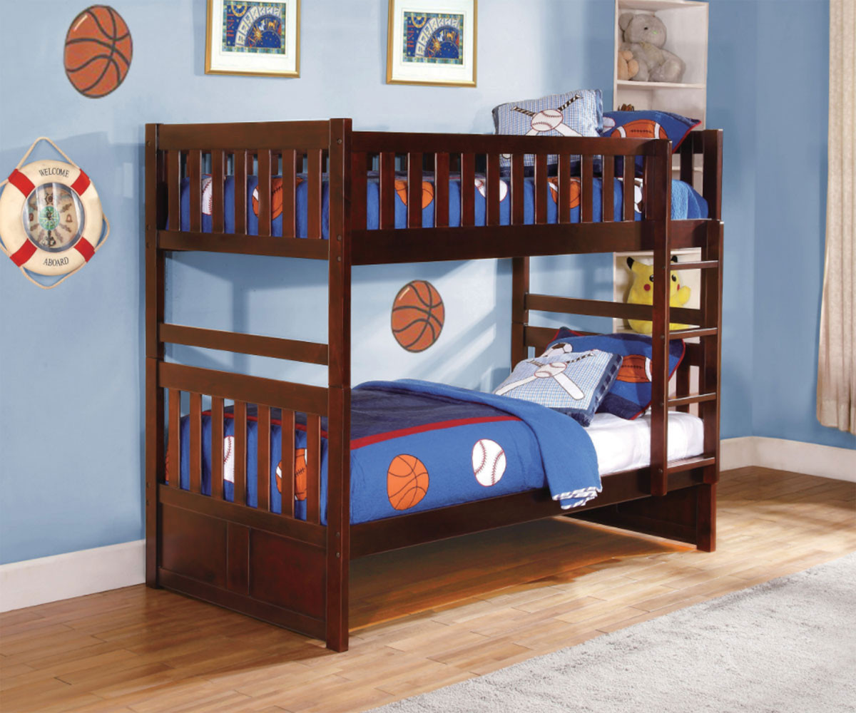 Twin over Twin Sweetheart Bunk Loft Bed in White and Pink Finish 1580