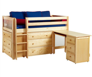 Maxtrix BOX1 Low Loft Bed with Desk and Dressers | Matrix Furniture | MX-BOX1XX