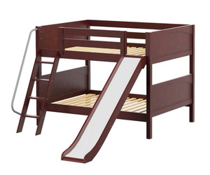 Maxtrix CLIFF Low Bunk Bed w/ Slide Full Size Chestnut | Maxtrix Furniture | MX-CLIFF-CX