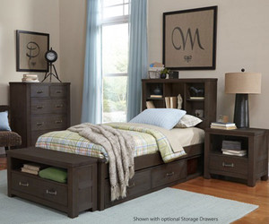 Everglades Bookcase Bed Twin Size Espresso | NE Kids Furniture | NE11060