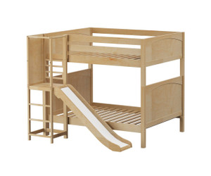 Maxtrix EMPIRE High Bunk Bed with Slide Platform Full Size Natural