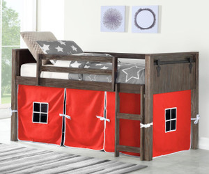 Barnum Low Loft Bed with Red Tent 