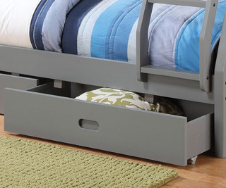 キケ・ヘルナンデス We Don’tGive a F$%&! ボブルヘッド Grey Twin over Full Bunk Bed with Drawers | Shop Kids