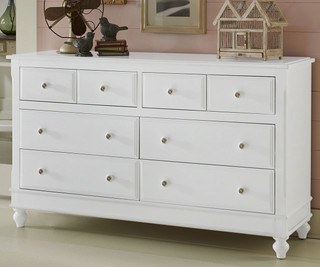 white dresser inexpensive FUFU&GAGA 10-Drawer Paint Finish Chest of Drawers Cabinet 35.4 in. H x 55.1 in. W x 15.7 in. D KF330034-01-c and resistant to deformation Traditional White Dresser with 6