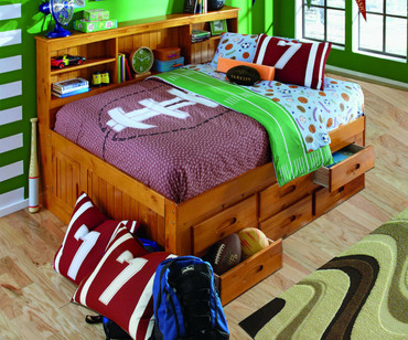 Honey Full Size Bookcase Captain's Day Bed