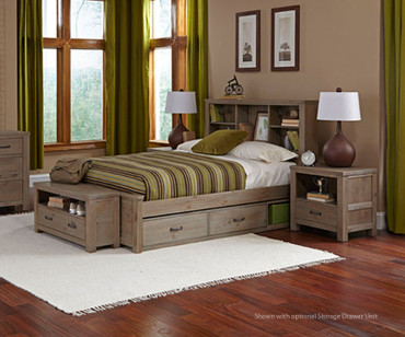 Everglades Bookcase Bed Full Size Driftwood | NE Kids Furniture | NE10065