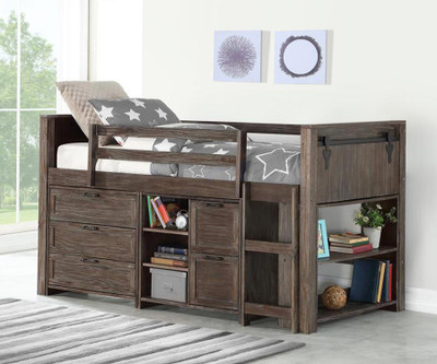 Caitbrook twin loft shop bed with storage