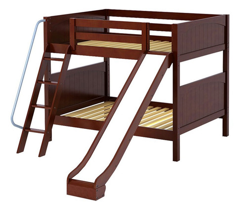 Maxtrix HOORAY Medium Bunk Bed w/ Slide Full Size Chestnut | Maxtrix Furniture | MX-HOORAY-CX