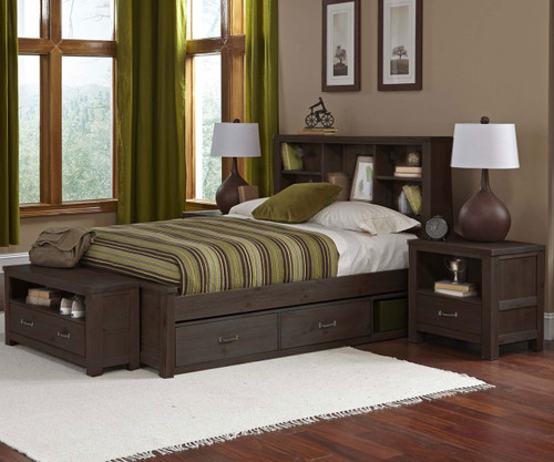 Everglades Bookcase Bed Full Size Espresso | NE Kids Furniture | NE11065