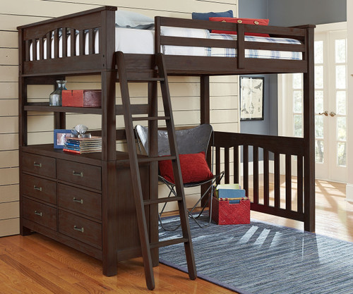 Everglades Loft Bed Full Size Espresso | NE Kids Furniture | NE11080