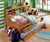 Honey Twin Size Bookcase Captain's Day Bed with Trundle