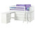 Maxtrix BOX1 Low Loft Bed with Desk and Dressers | 26172 | MX-BOX1XX