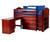 Maxtrix BOX Low Loft Bed w/ Storage & Desk Twin Size Chestnut | Maxtrix Furniture | MX-BOX3L-CX
