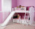 Maxtrix LAUGH Low Bunk Bed w/ Slide Twin Size White | Maxtrix Furniture | MX-LAUGH-WX