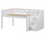 Maxtrix PERFECT Low Loft Bed with Stairs Full Size White | Maxtrix Furniture | MX-PERFECT-WX