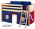Maxtrix Low Loft Bed Natural with Angled Ladder and Curtains 4 | Matrix Furniture | MXEASYRIDER30N