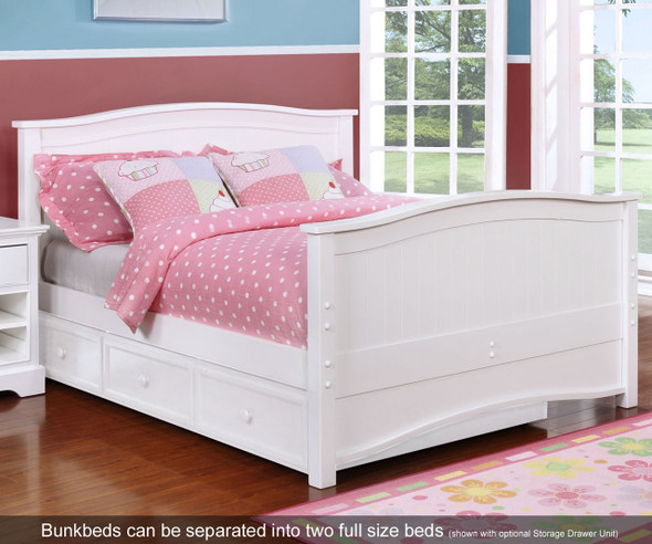 Allen House Chelsea Full over Full Bunk Bed with Stairs White | Allen House | AH-A-FF-01-STR-T-A Allen House Chelsea Full over Full Bunk Bed with Stairs White | Allen House | AH-A-FF-01-STR-T-A