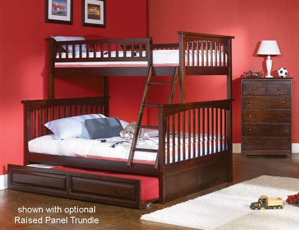 Columbia Twin over Full Bunk Bed Antique Walnut | Atlantic Furniture | ATLCOL-TF-AW