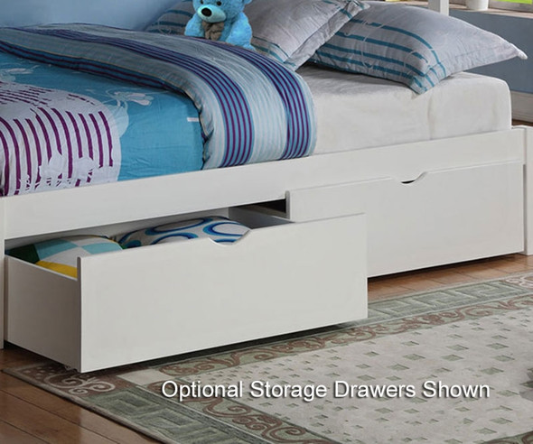 Carolina Twin over Full Bunk Bed White 1 | Donco Trading | DT122W-3CL Carolina Twin over Full Bunk Bed White 1 | Donco Trading | DT122W-3CL