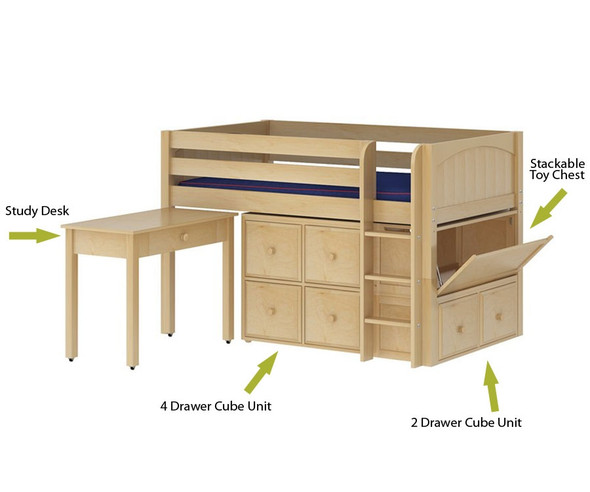 Maxtrix 4 Drawer Cube Unit Natural | Maxtrix Furniture | MX-4340-N