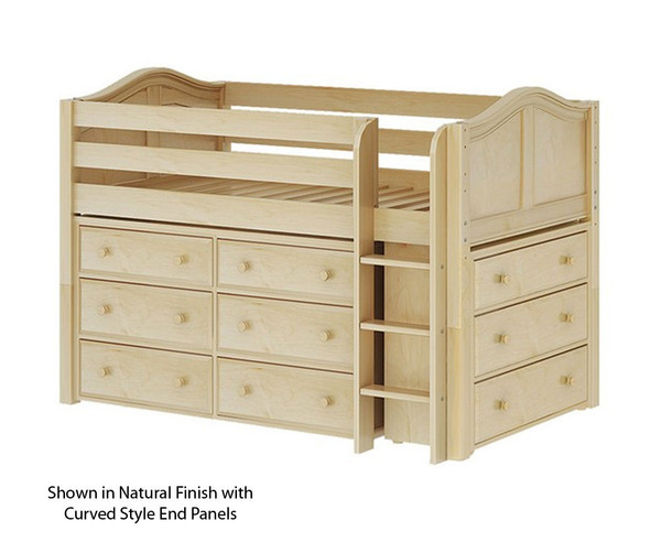 Maxtrix BOX Low Loft Bed w/ Dressers Twin Size Natural | Maxtrix Furniture | MX-BOX-NX