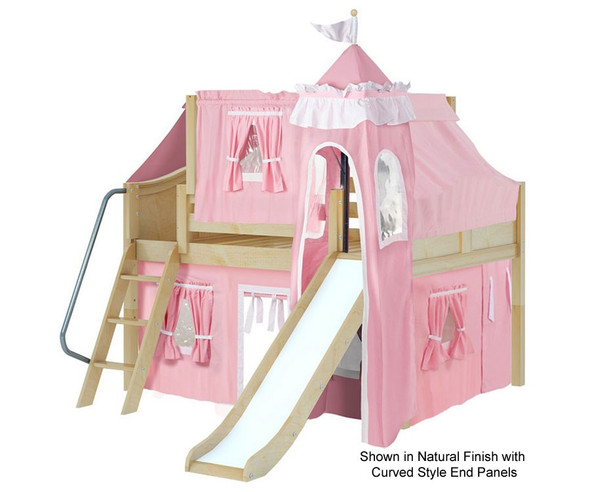 Maxtrix FANTASTIC Castle Low Loft Bed with Slide Full Size Chestnut 2 | Maxtrix Furniture | MX-FANTASTIC23-CX